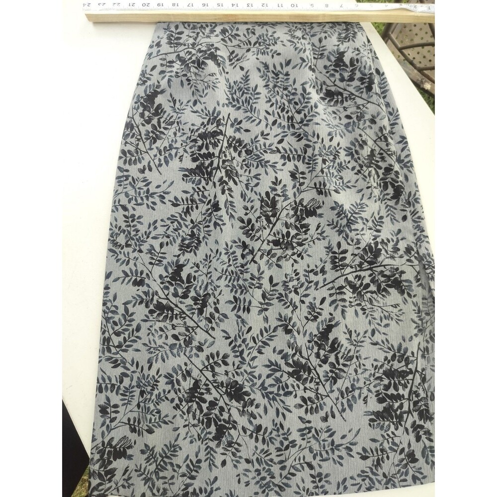 Vintage Kathie Lee Collection Womens Size 10 Black Gray White Floral Skirt Long